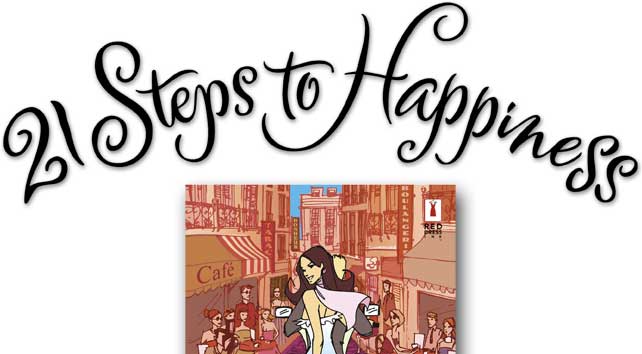21 Steps to Happiness Lettering Harlequin | Chick Lit | Feminine | Lettering | F.G. Gerson | Romance | Scooter | Calligraphy | Pink