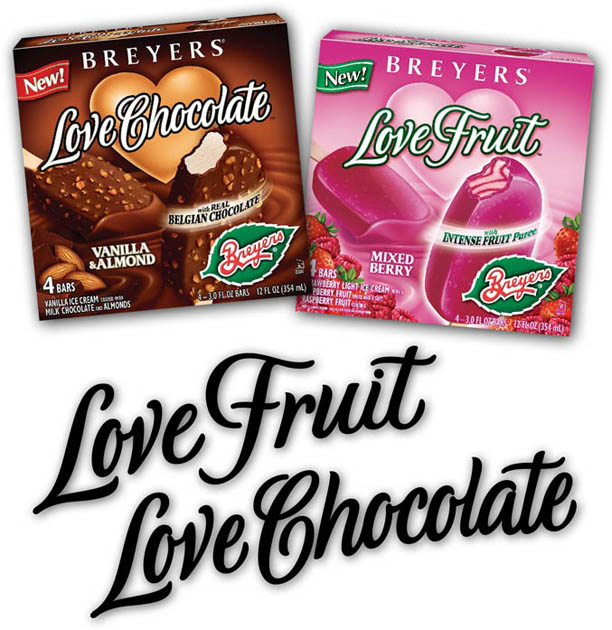 Breyers Love Fruit | Hand Lettering Design Packaging | Product Logo Type Design