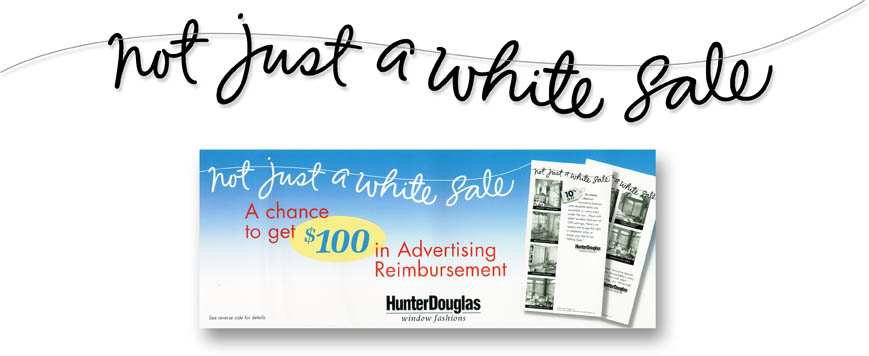 Hunter Douglas white sale Ad | Handwriting Design | Script | Hand Lettering