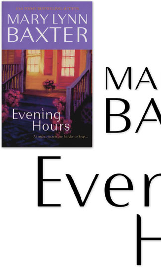 Hand Lettering Design for Book Title and Author Logotype |Evening Hours | Mary Lynn Baxter | Harlequin | Romance | Hoffmann Angelic Design | crescent moon | Type design | romance