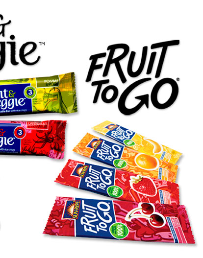 Sun-Rype Packaging | Fruit to Go | Fruit & Veggie | Lettering Designed for Various Product Logos | hoffmann angelic Design | lettering type design