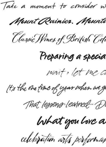 Handwriting - Calligraphy and Hand Lettering can take on many different personalities. | scipt | lettering | emotions | personalities | sample | pen | ink | script