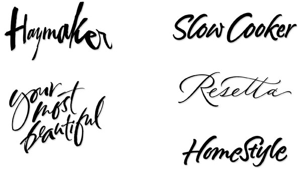 Custom Hand Lettering Designed for a Variety of Projects | Ivan Angelic | Haytmaker | Slow cooker | gelnique | terrelli's | venture | savagely italian your most beautiful | fashion | resetta | homeStyle