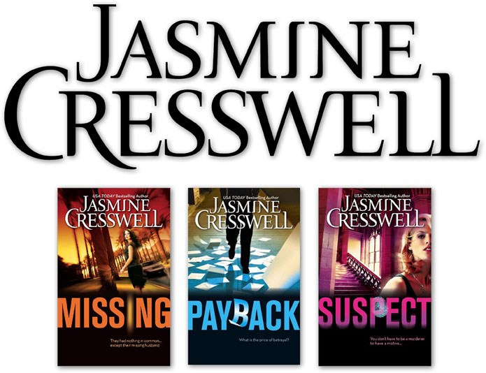 Book Cover Art Type Design | Typography | Hand Lettering Deisign | Author - Jasmine Cresswell | missing | payback | suspect | mystery | romance | mira