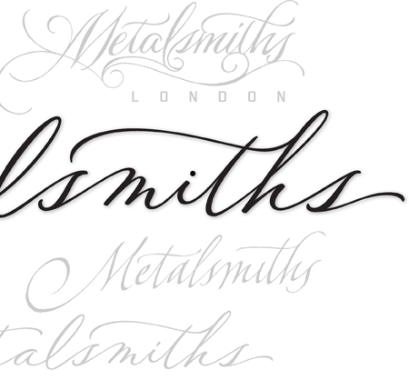 Metalsmiths Lettering | silver | jewelry | calligraphy | Hoffmann Angelic Design | calligraphic | smooth | flowing | elegant | personal