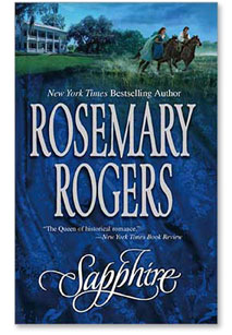 Hand Lettering Design for Book Title | Sapphire | Harlequin | Rosemary Rogers | blue | horses | Ivan Angelic | Hoffman Angelic Design