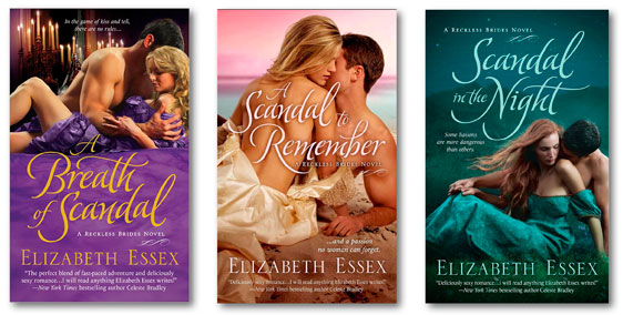 A Breath of Scandal | Purple | A Scandal to Remember | Gold | Scandal in the Night | Aqua | Scandal Hand Lettering | Elizabeth Essex | Author | Hoffmann Angellic Design | Romance Novel
