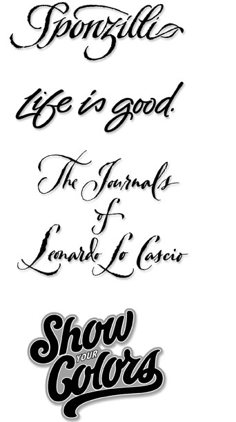 Custom Hand Lettering Designed for a Variety of Projects | Hoffmann Angelic Design | Calligraphy | lettering | brush | pen ink | sports | logo | jesus is lord | leonardo lo cascio | show your colors | signature