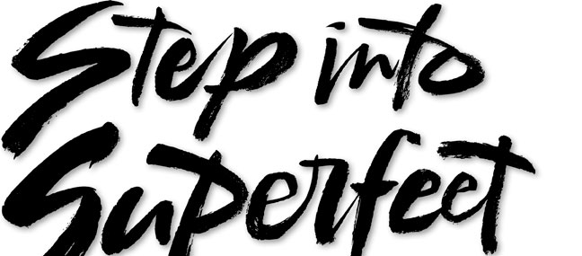Step Into Superfeet Lettering | modern | raw | excercise | hoffmann angelic Design | black | green | contemporary | brush | raw 