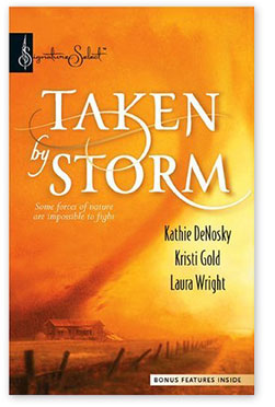 Signature Select | kathie denosky | kristi Gold | laura wright | type design | wind | Hand Lettering Design for Book Title | Taken by Storm | Harlequin