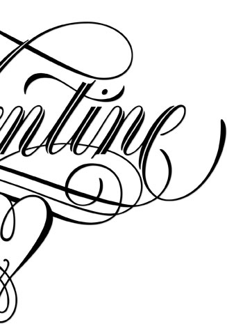 Hand Lettering Design | Valentine | Dynamic Graphics | Clip Art | Vector | Spencerian | Flourishes | fancy | heart | Hoffmann Angelic Design | Dynamic Graphics