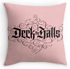 Deck the Halls lettering for Zazzle and Redbubble | red | black | christmas | flourised | flourishes | 26 characters | 26_characters | renaissance | brocade | carol | pillow | card | elegant |goth | black letter | gothic