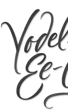 Yodel Ay Eee Ooo lettering for Zazzle and Redbubble | Yodel | Yodelling | brush | 26_characters | 26 Characters | Hoffmann Angelic Design | funny | german | singing | calling | t-shirt | tee | boxers | iphone | ipad | funny | Ivan Angelic | black | white 